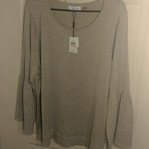 Plus size Calvin Klein bell sleeve sweater.
